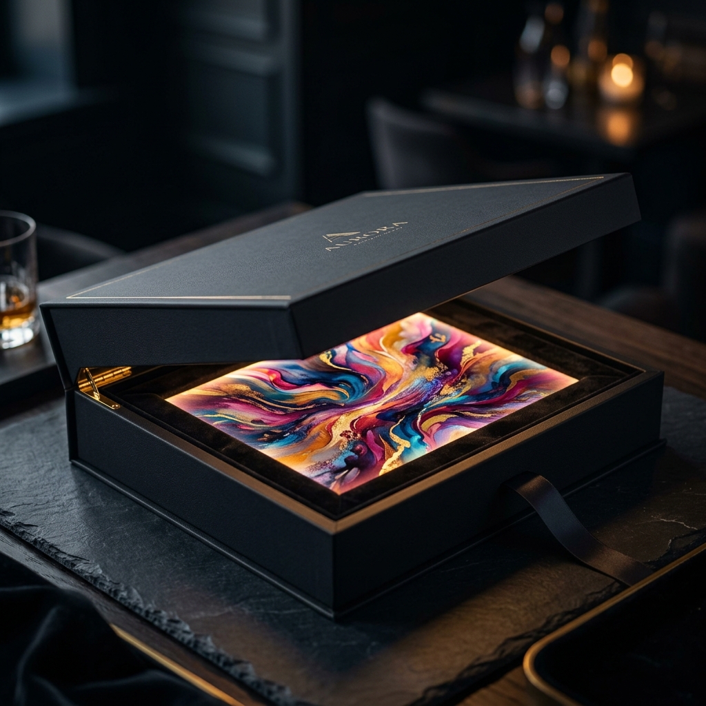 Bespoke luxury gift box with emotional artwork