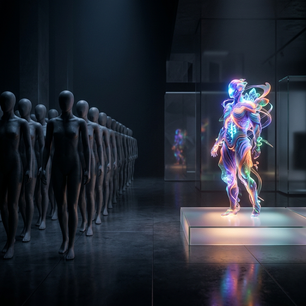 Abstract visualization of the Identity Gap versus unique individuality